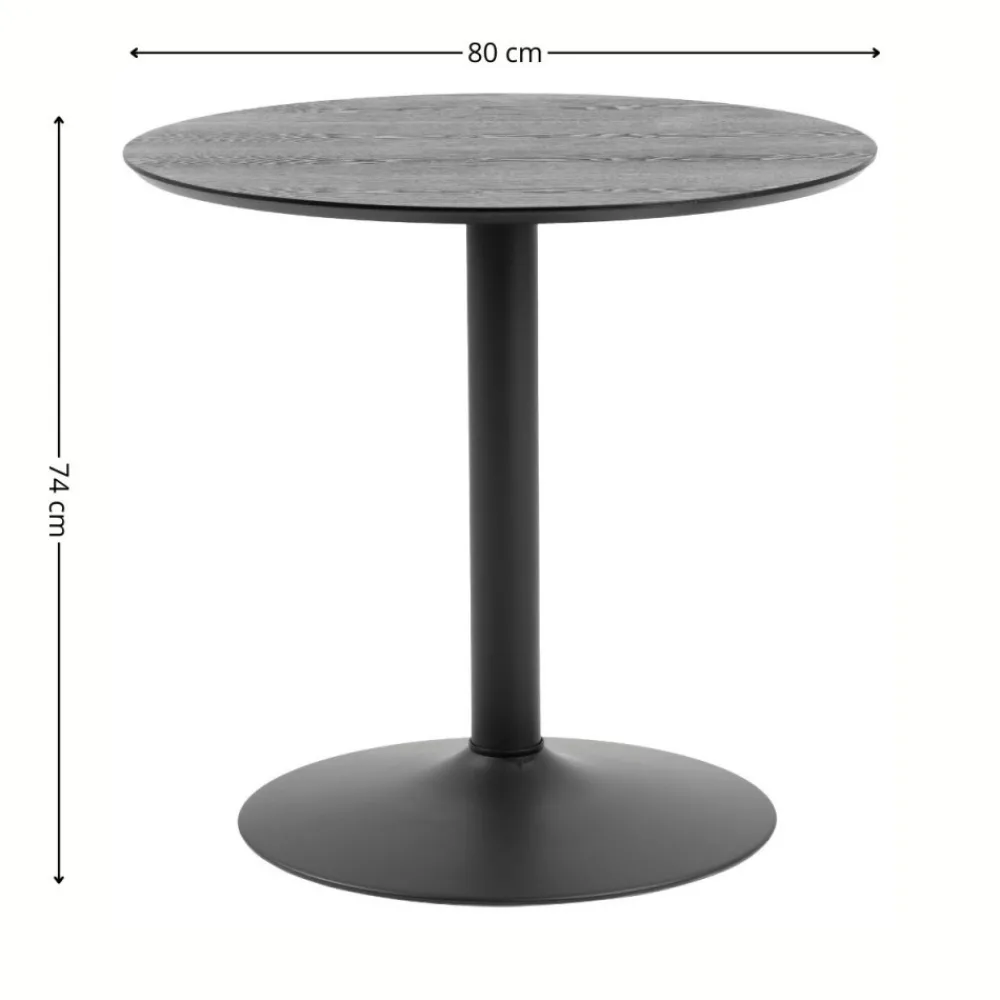 Okrągły stolik kawowy Ibiza 80 cm czarny * Actona New