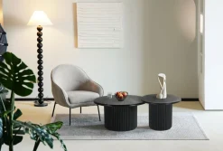 Okrągły stolik kawowy ROMA 80cm czarny * HowHomely Online