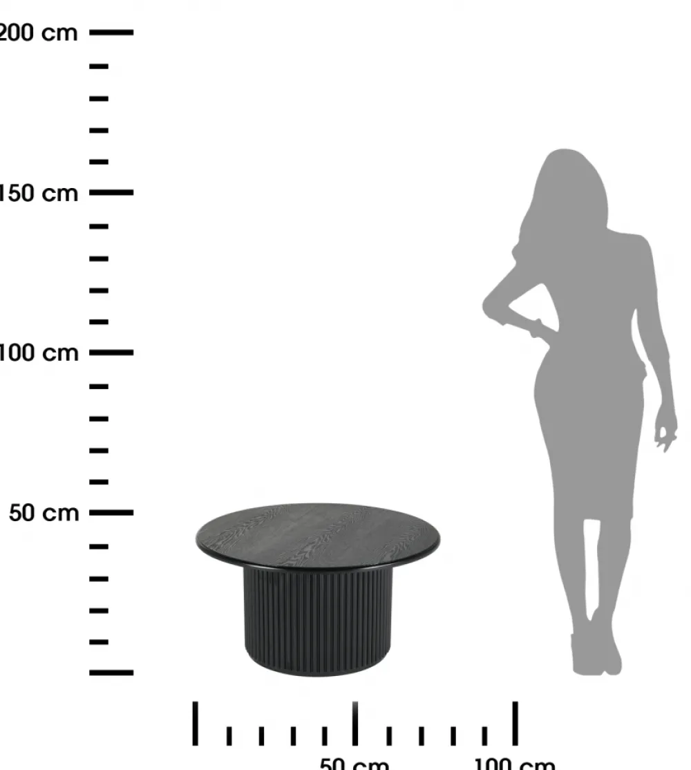 Okrągły stolik kawowy ROMA 80cm czarny * HowHomely Online