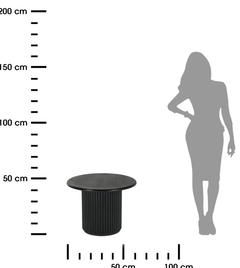 Okrągły stolik kawowy ROMA 60cm czarny * HowHomely Hot