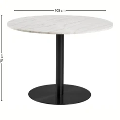 Okrągy stół z białego marmuru Corby 105 cm * Actona New