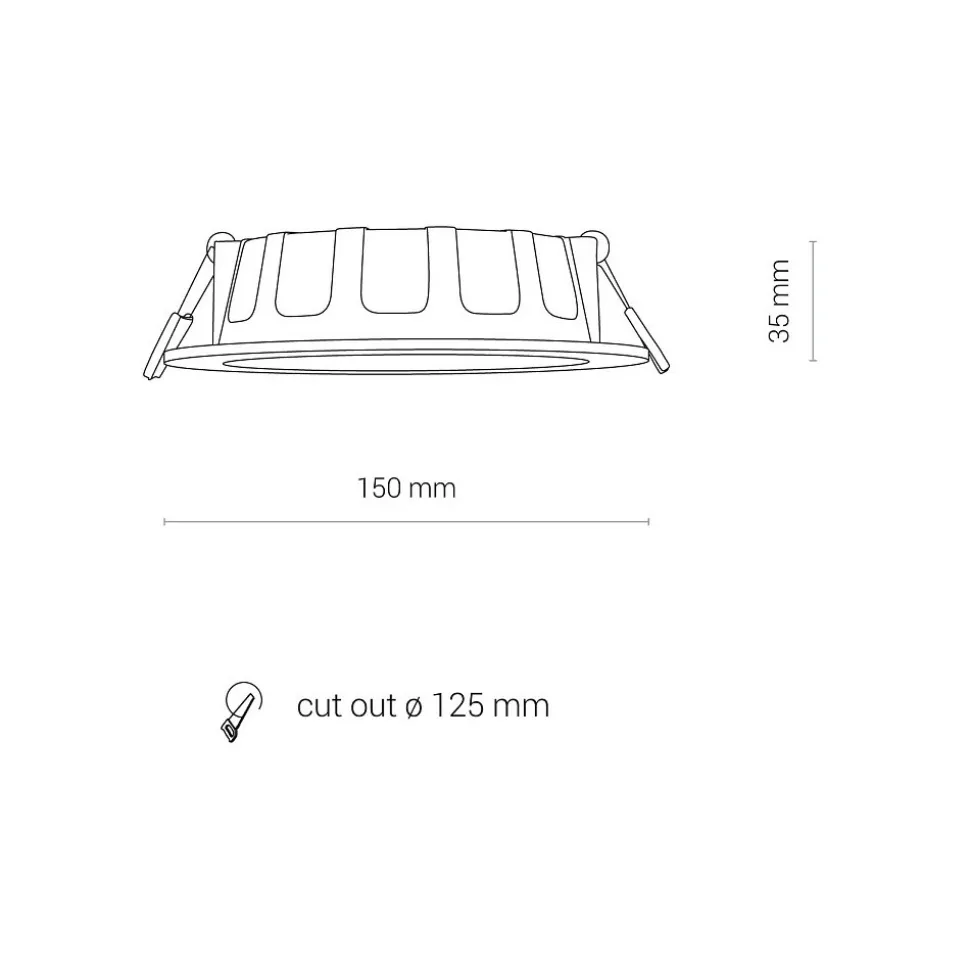 Oprawa Podtynkowa CL Biały 10W LED 3000K IP44/20 15cm