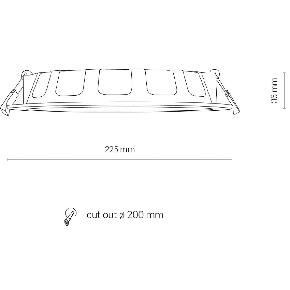 Oprawa Podtynkowa CL Biały 24W LED 3000K IP44/20 22,5cm