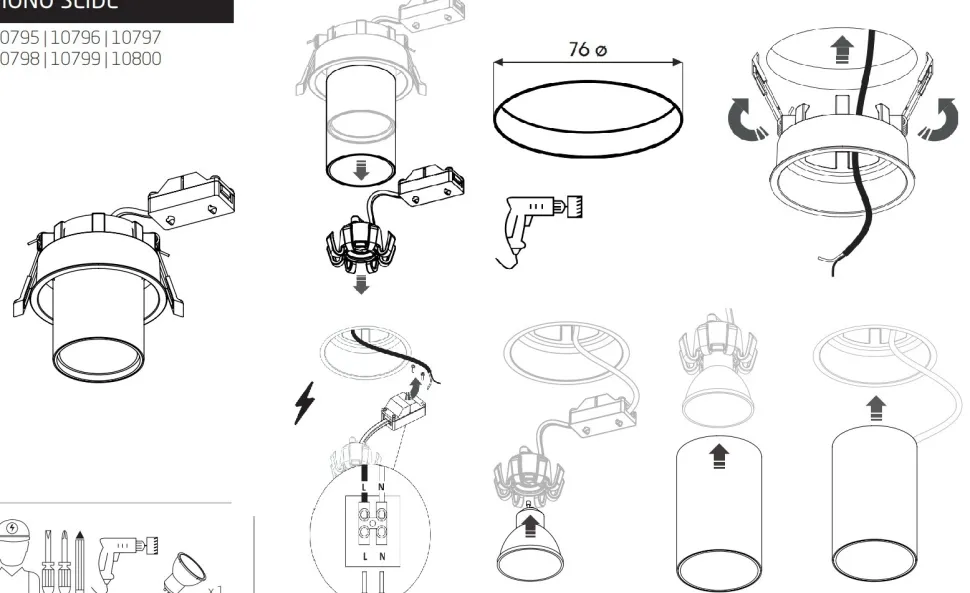 Oprawa Podtynkowa MONO SLIDE Złoty Biały 1xGU10 IP20