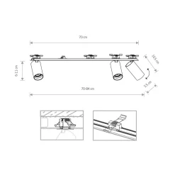 Oprawa Podtynkowa SPOT MONO SURFACE Czarny 3xGU10