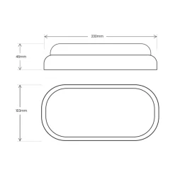 Oprawa sufitowa DAVO Owalna Biała 18W LED 4000K IP64