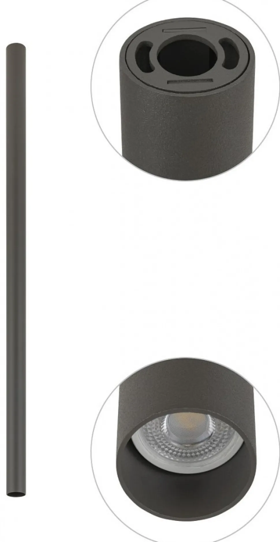 Oprawa Sufitowa FOURTY L Ciemny Szary 1xGU10 90cm
