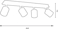 Oprawa Sufitowa Spot DEMIA Czarny Srebrny 4xGU10