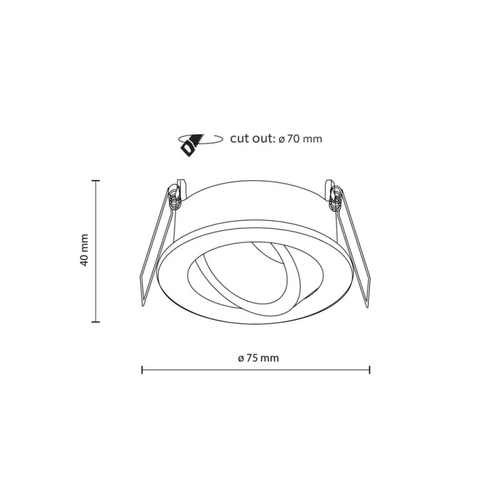 Oprawa podtynkowa AURA czarna 1xGU10 * TK Lighting