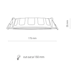 Oprawa Podtynkowa CL Biały 16W LED 4000K IP44/20 17,5cm * Nowodvorski Outlet
