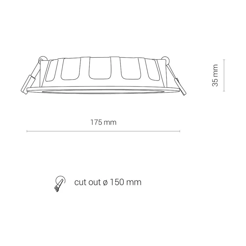 Oprawa Podtynkowa CL Biały 16W LED 4000K IP44/20 17,5cm * Nowodvorski Outlet