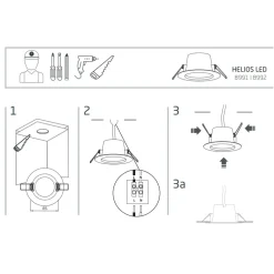 Oprawa Podtynkowa HELIOS Biały 5W LED 3000K IP44/20 * Nowodvorski New