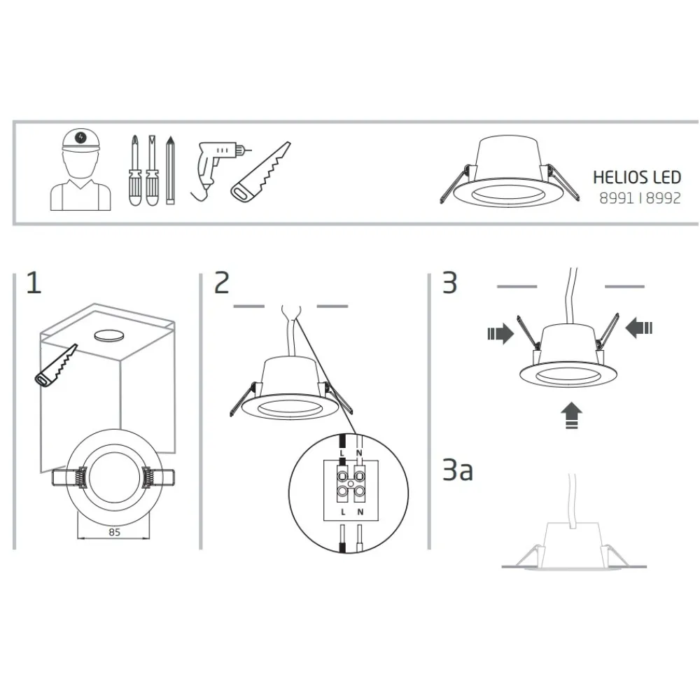Oprawa Podtynkowa HELIOS Biały 5W LED 3000K IP44/20 * Nowodvorski New