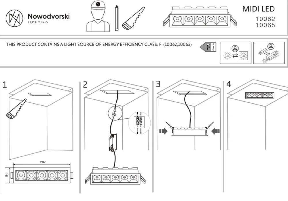 Oprawa Podtynkowa MIDI Czarny 20W RECESSED 3000K * Nowodvorski Outlet