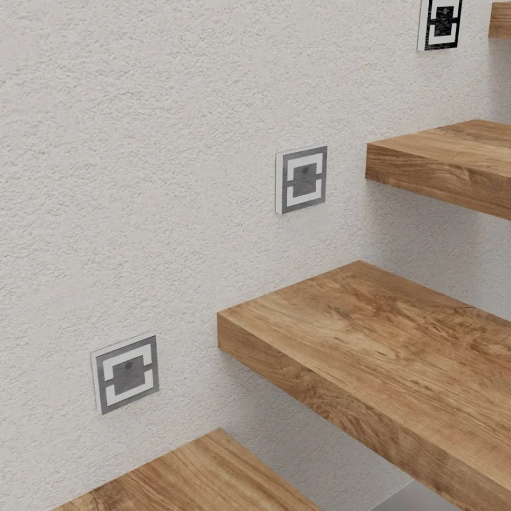 Oprawa Podtynkowa Schodowa QUADRO Biały Barwa Zimna 0,6W 12V Czujnik Ruchu * Eko-light Clearance