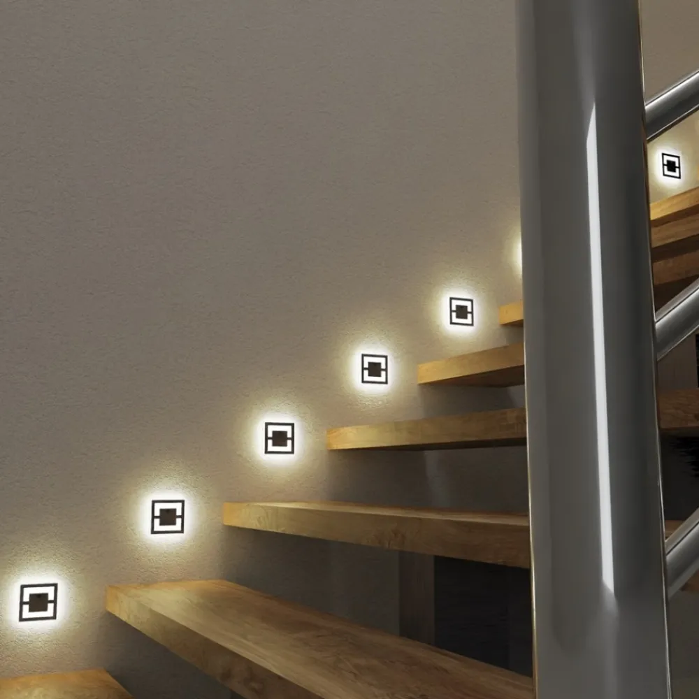 Oprawa Podtynkowa Schodowa QUADRO Biały Barwa Zimna 0,6W 12V Czujnik Ruchu * Eko-light Clearance