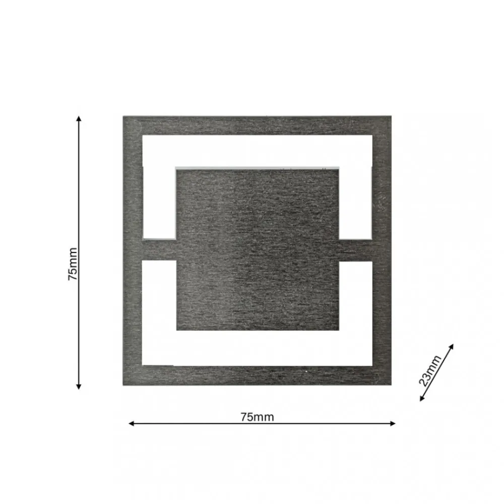 Oprawa Podtynkowa Schodowa QUADRO Czarny Barwa Ciepła 0,6W * Eko-light New