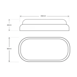 Oprawa sufitowa DAVO Owalna Biała 8W LED 4000K IP64 * Eko-light Clearance