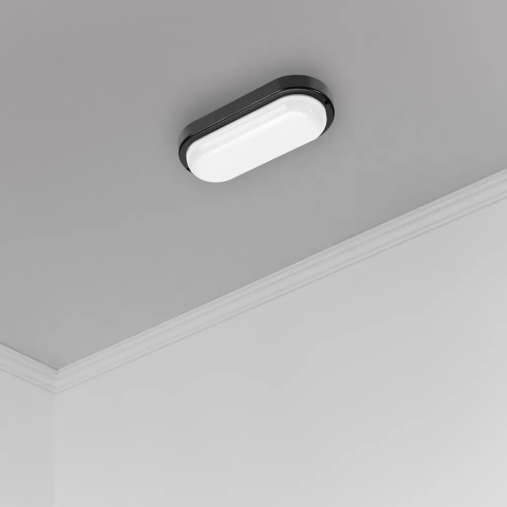 Oprawa sufitowa DAVO Owalna Czarna 18W LED 4000K IP64 * Eko-light Hot