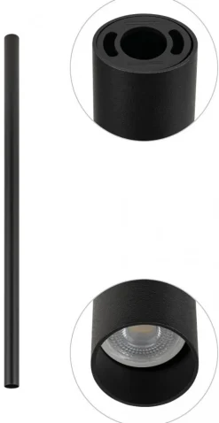 Oprawa Sufitowa FOURTY L Czarny 1xGU10 90cm * Nowodvorski New
