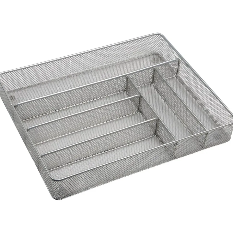 Organizer na sztućce metalowy 6 przegródek 37 x 30,5 cm