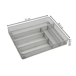Organizer na sztućce metalowy 6 przegródek 37 x 30,5 cm