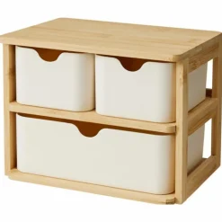 Organizer z 3 szufladami w bambusowej ramie
