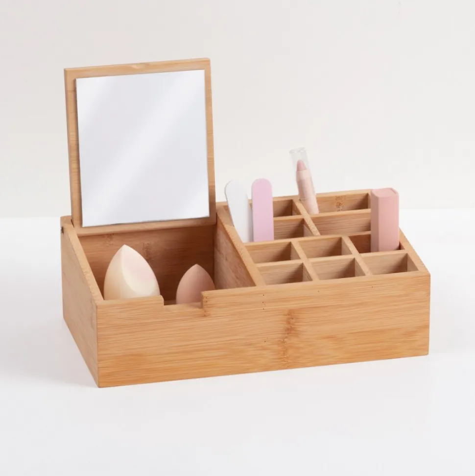 Organizer z lusterkiem bambusowy
