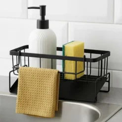 Organizer kuchenny do zlewu czarny 23x9x10 cm * HowHomely Best