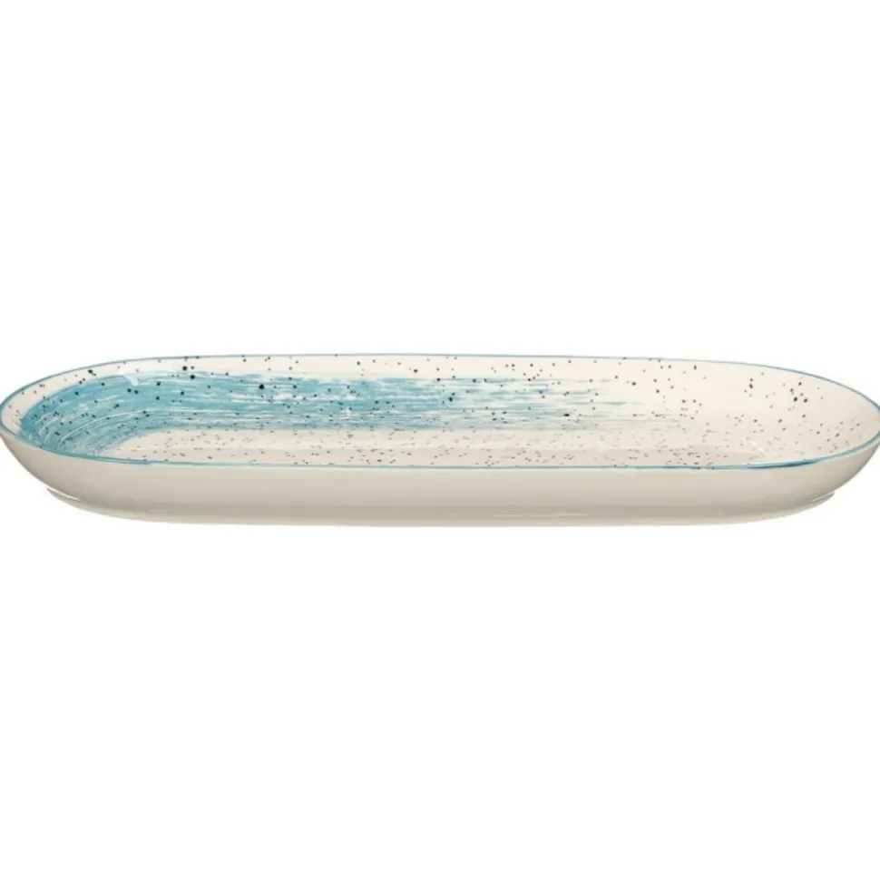 Owalna patera do serwowania 15,5x33 cm niebieska
