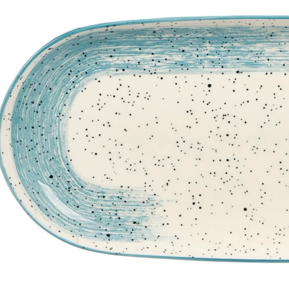 Owalna patera do serwowania 15,5x33 cm niebieska