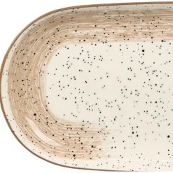 Owalna patera do serwowania 15,5x33 cm brązowa