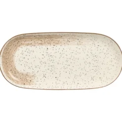 Owalna patera do serwowania 15,5x33 cm brązowa