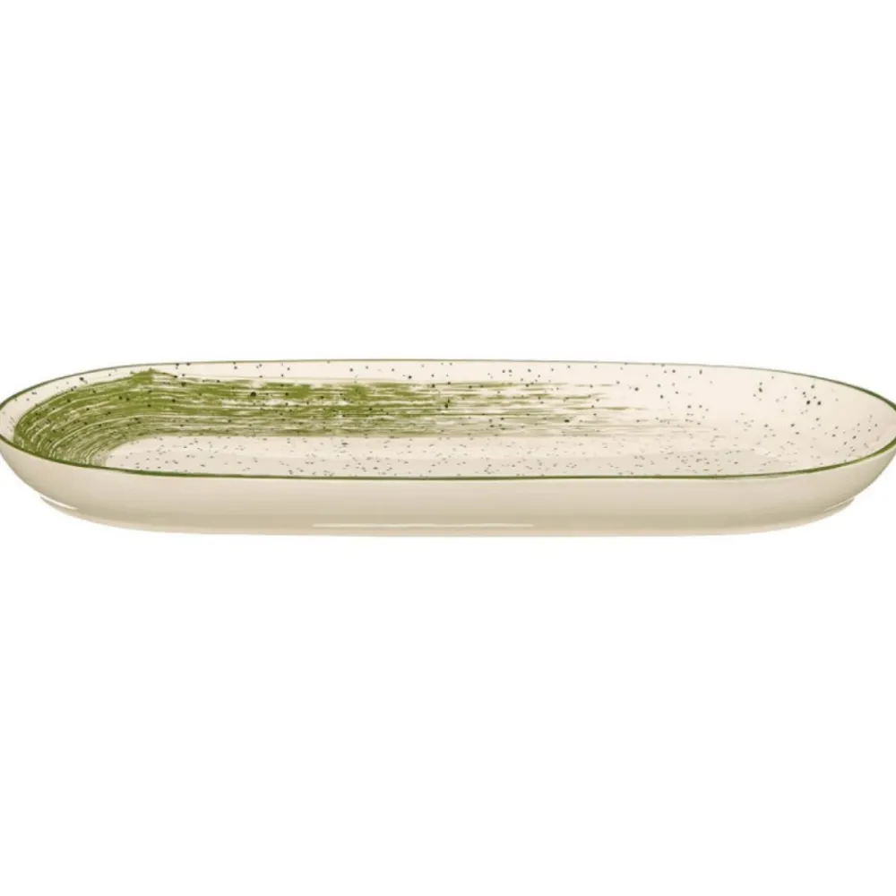 Owalna patera do serwowania 15,5x33 cm zielona * VESSIA Online
