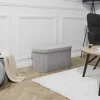 Owalna pufa LUNO ze schowkiem szara * HowHomely Outlet