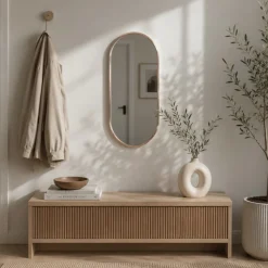 Owalne lustro ścienne aluminiowe 30x60 cm złote