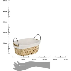 Owalny koszyk na pieczywo i owoce wiklinowy z wkładką materiałową 25x17x15 cm * Kesper Clearance