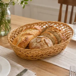 Owalny pleciony koszyk na pieczywo i owoce 31x23,5 cm * Kesper Hot