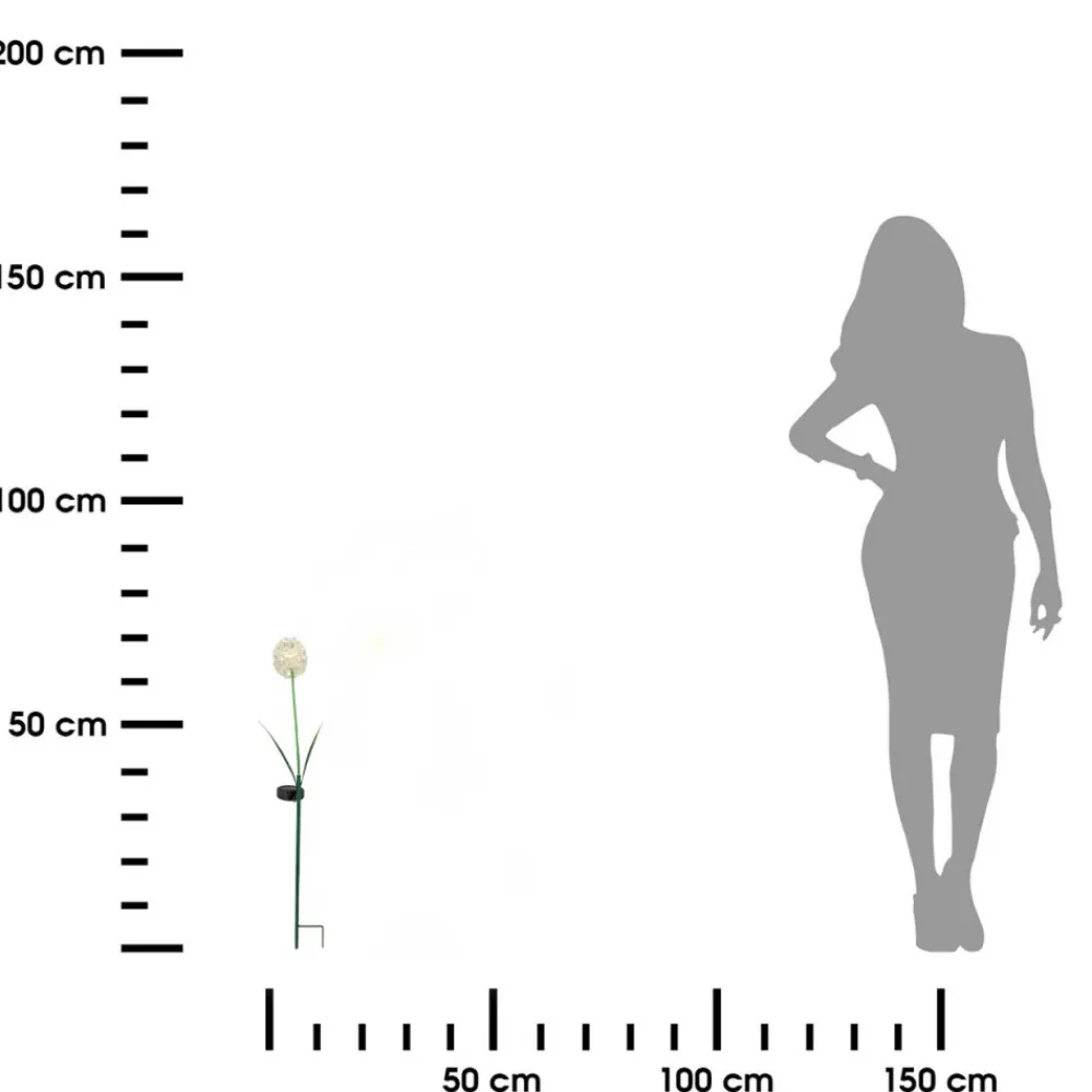 Ozdobny kwiat LED na patyku biały h70 cm * Exner GmbH Best