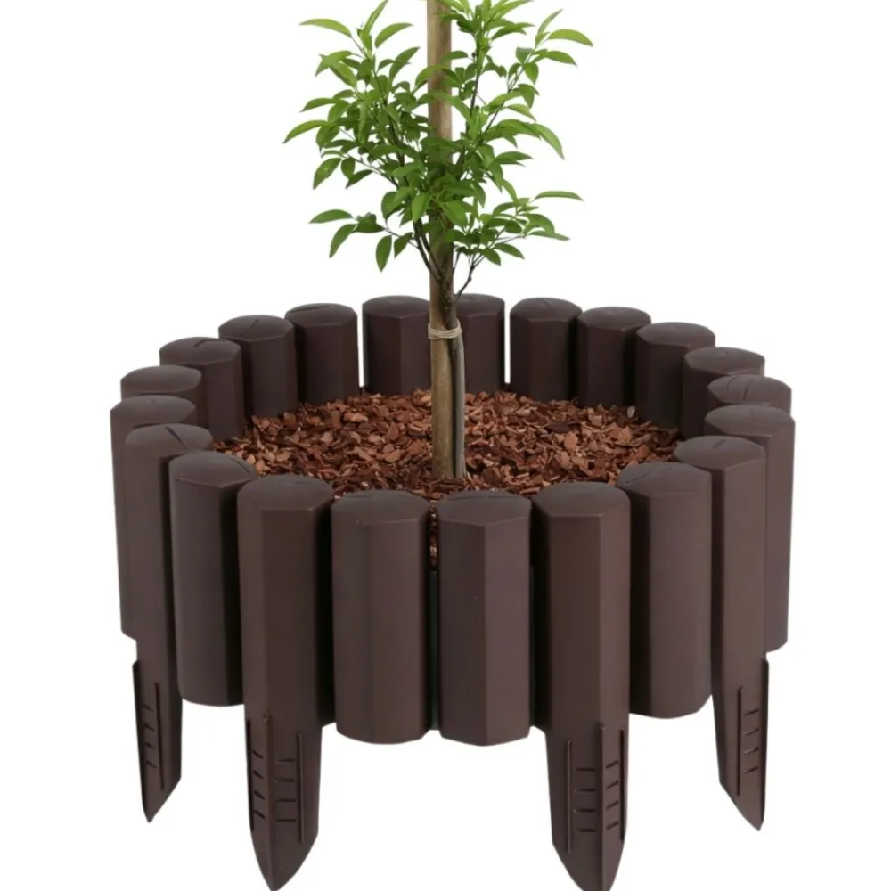 Palisada ogrodowa Garden Frame 2,2 m brąz zestaw 8 szt * HowHomely Sale