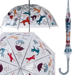 Parasolka transparentna „It’s raining cats and dogs” 86,5 cm