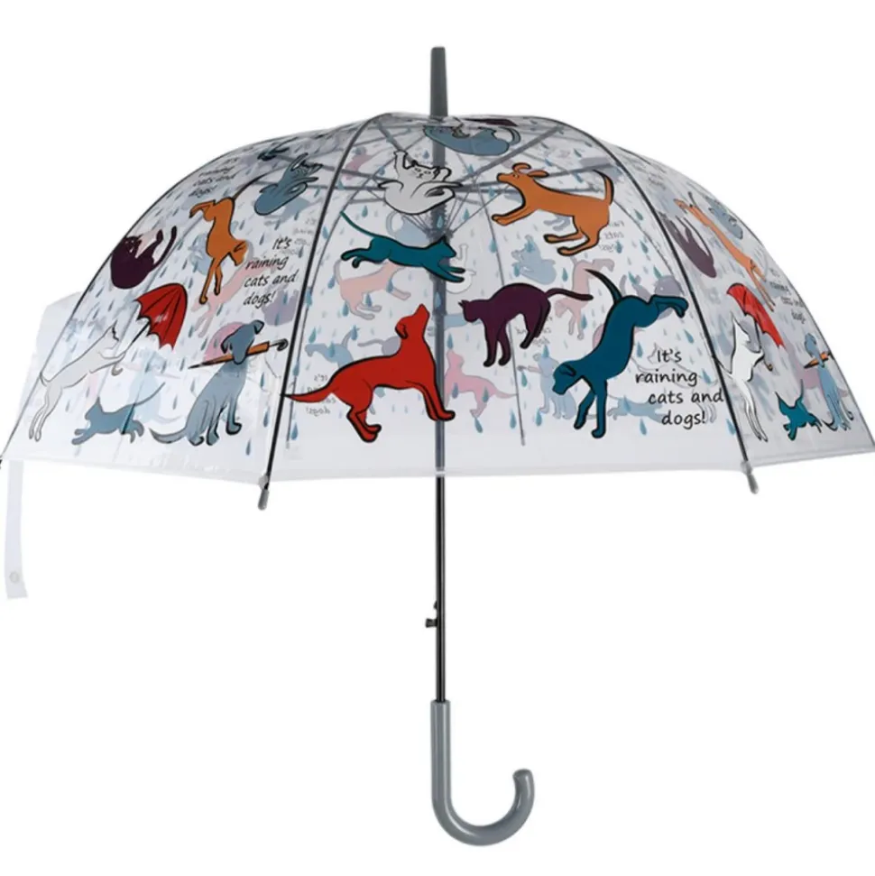 Parasolka transparentna „It’s raining cats and dogs” 86,5 cm