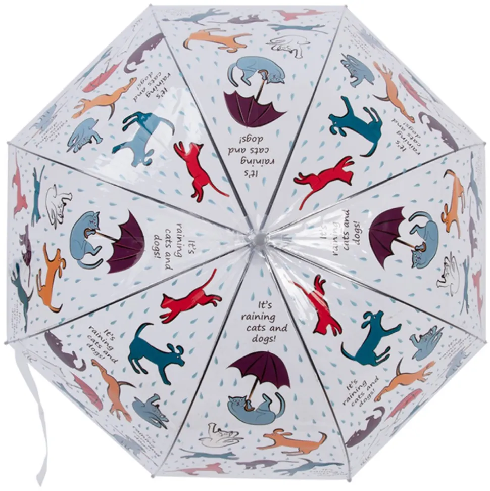 Parasolka transparentna „It’s raining cats and dogs” 86,5 cm