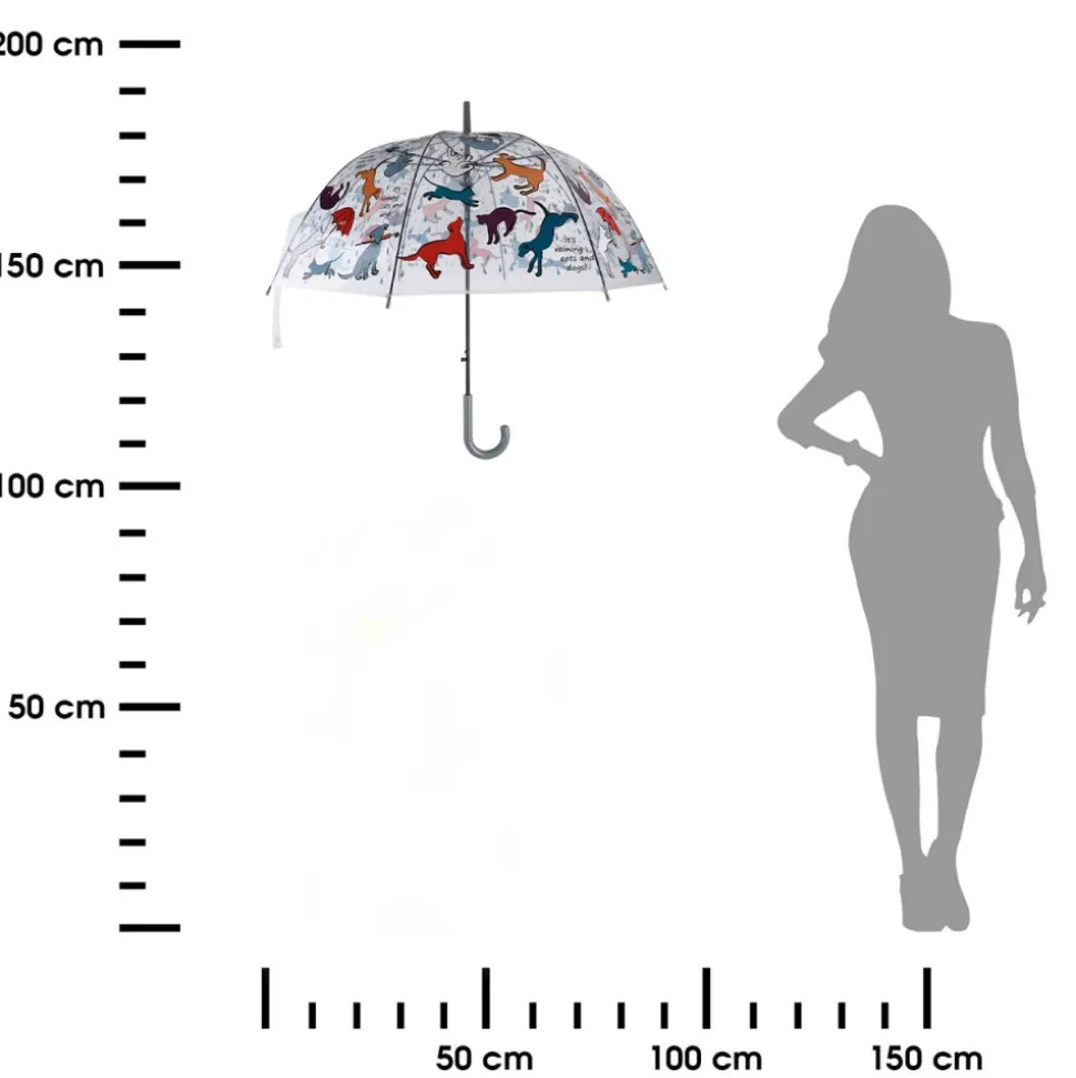 Parasolka transparentna „It’s raining cats and dogs” 86,5 cm