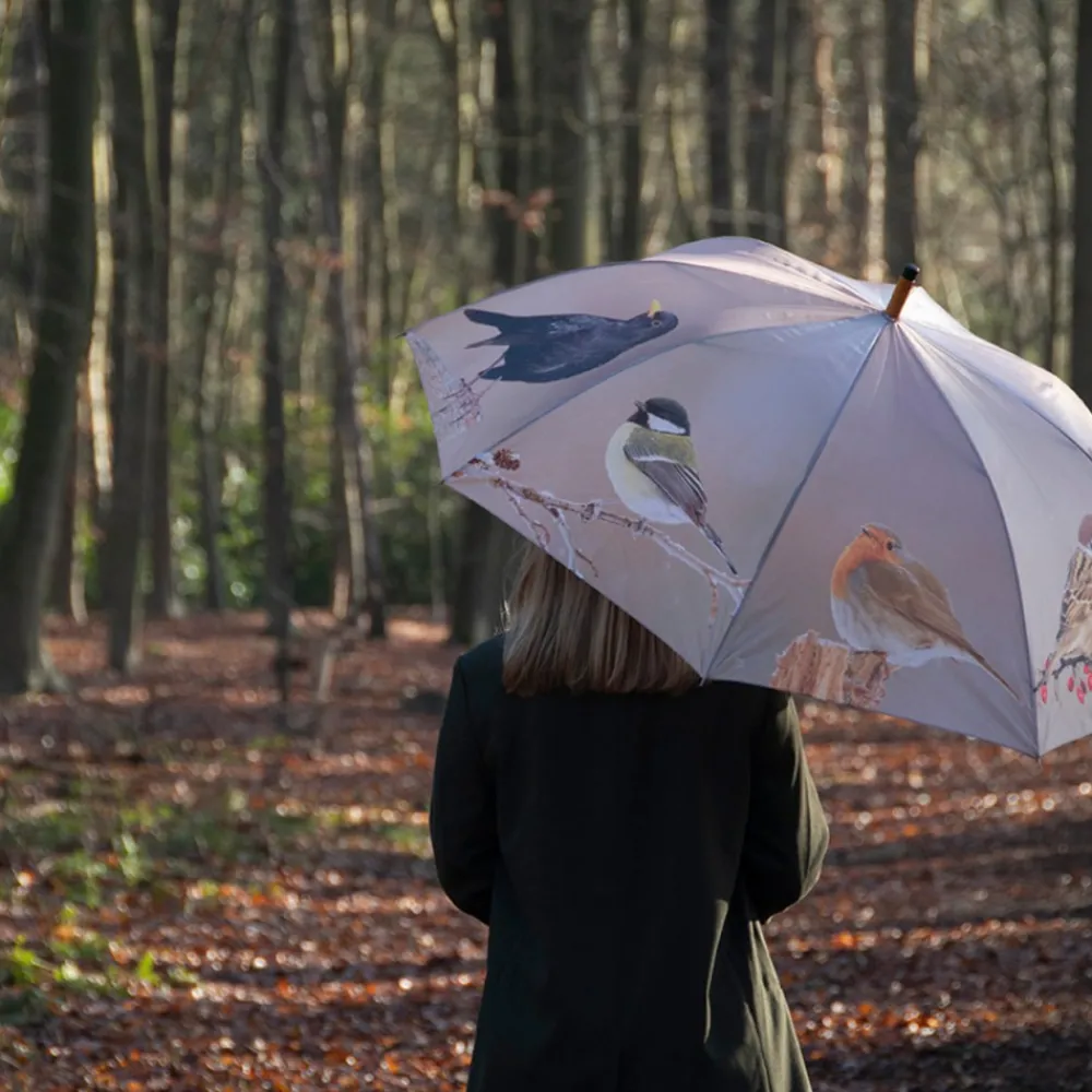 Parasolka z nadrukiem zimowych ptaków 120 cm * Esschert Design