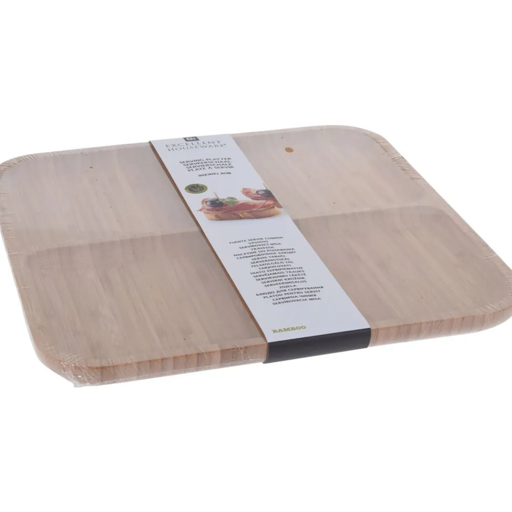 Patera bambusowa dzielona na przekąski 30x30 cm * Excellent Houseware Sale