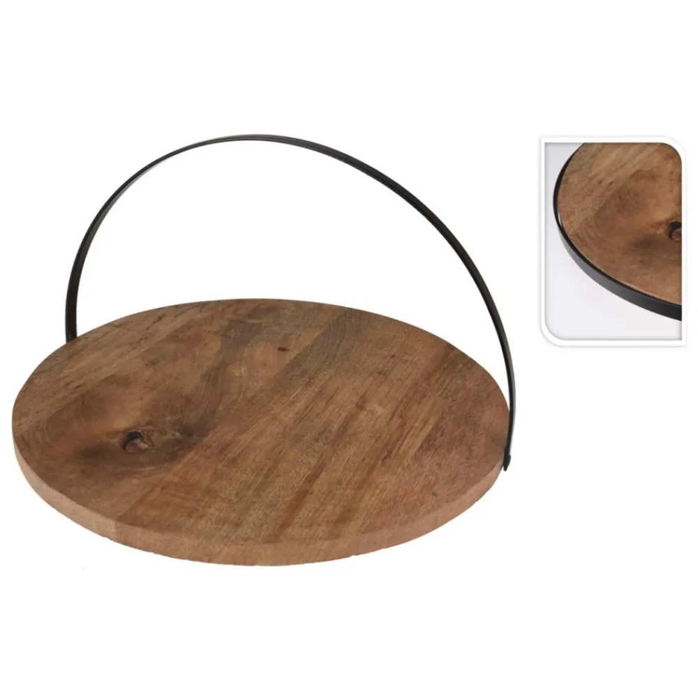 Patera na ciasto z drewna mango 38cm * H&S Decoration New