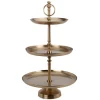 Patera trzypoziomowa złota h50 cm * H&S Decoration Sale