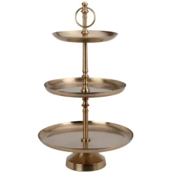Patera trzypoziomowa złota h50 cm * H&S Decoration Sale