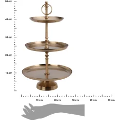 Patera trzypoziomowa złota h50 cm * H&S Decoration Sale